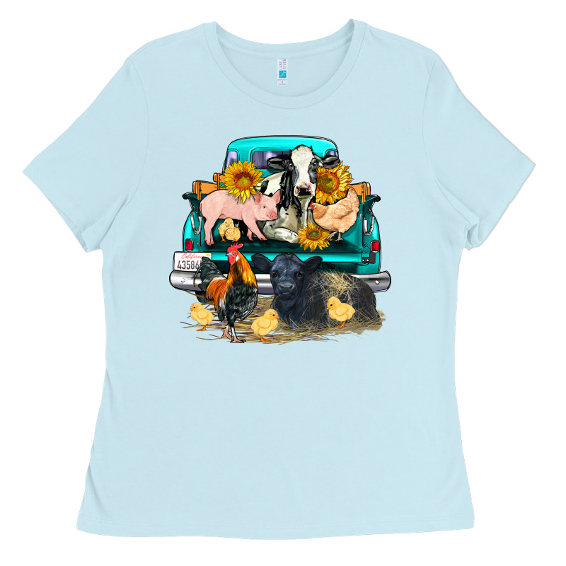 Farm Truck Farm Animals Ladies Tee by FaDigitalArtStudio | Teevron