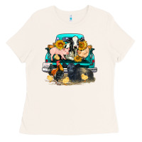 Bone farm truck farm animals Ladies Tee - FaDigitalArtStudio