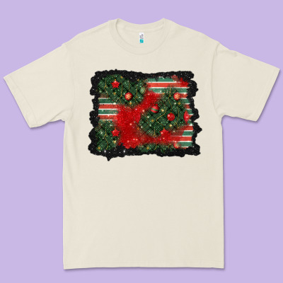 Christmas Ornament Background Premium Tee Designed By Bundleandbundleshop