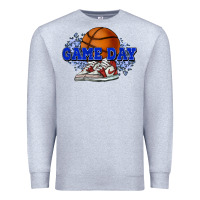 Heather Grey game day basketball Premium Sweatshirt - HowdyJamesFarm