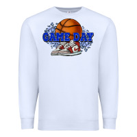 White game day basketball Premium Sweatshirt - HowdyJamesFarm