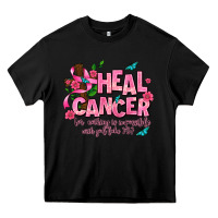 Black heal cancer Heavy Core Tee - AdoDesignShop