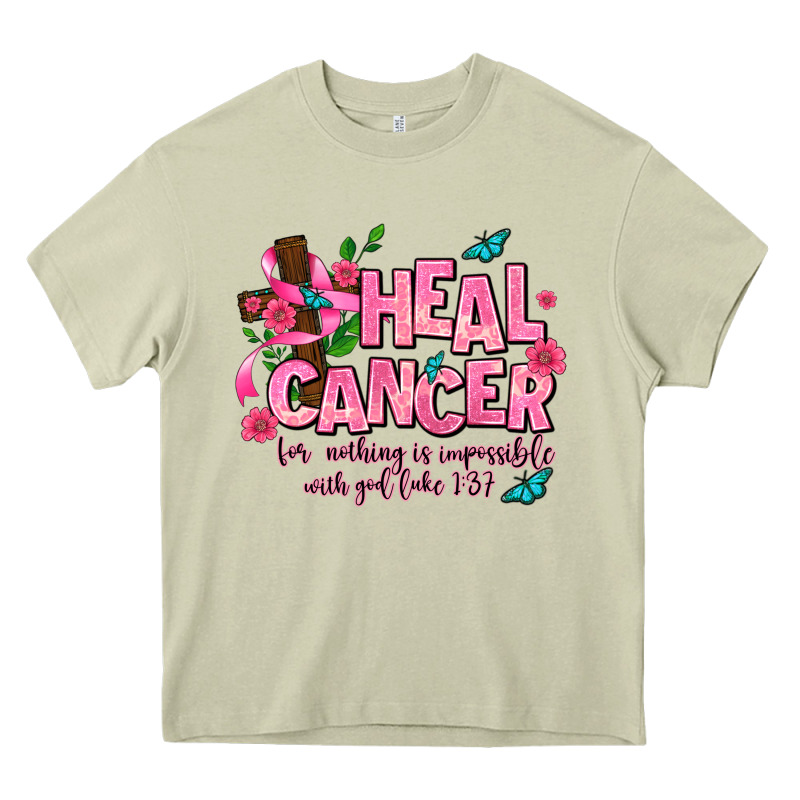 Heal Cancer Heavy Core Tee by AdoDesignShop | Teevron