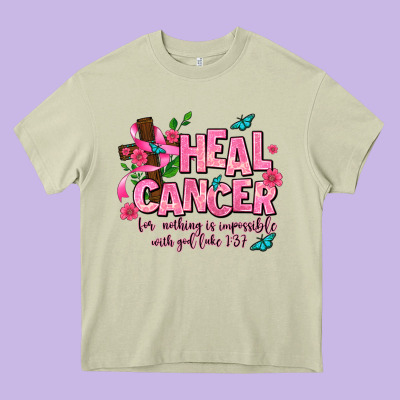 Heal Cancer Heavy Core Tee Designed By Adodesignshop