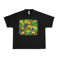 Black mardi gras fleur de lis and leopard background Urban Heavy Tee - AdoDesignShop