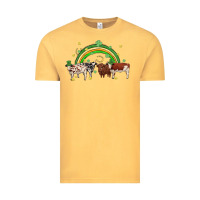 Vintage Mustard cow st patrick days Vintage Tee - MaliasSmallBusiness