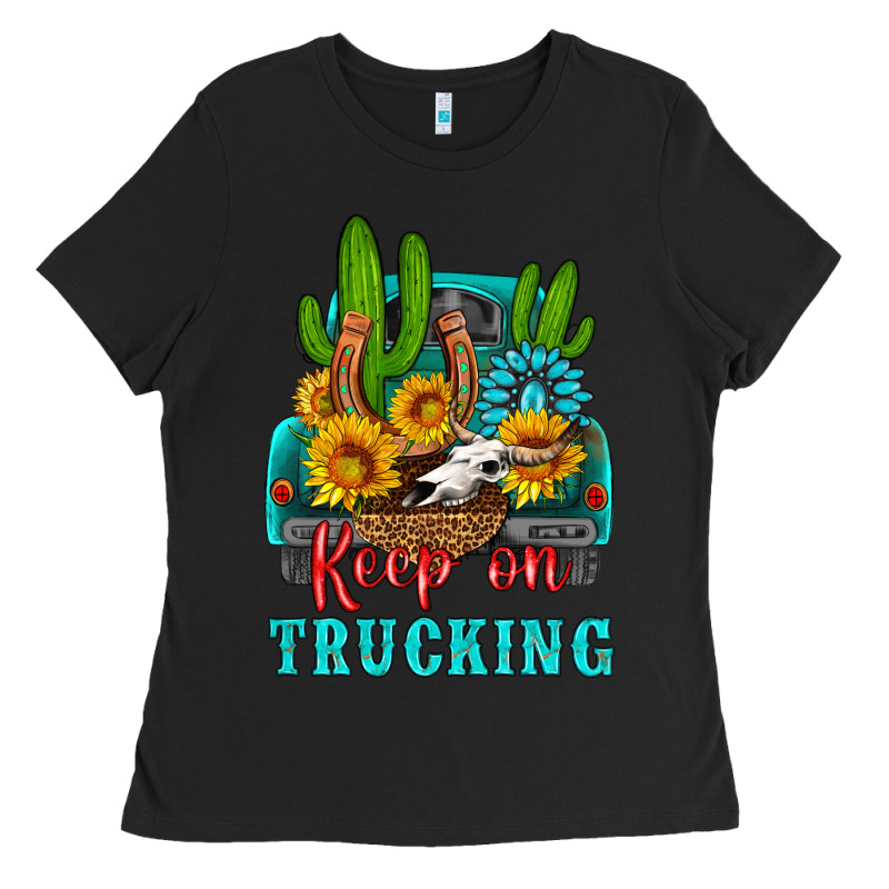 Keep On Trucking With Western Truck Ladies Tee by HRA Design Shop | Teevron