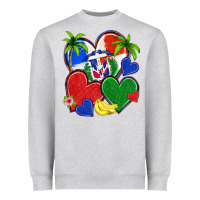 Heather Grey dominican repuclic hearts Heavyweight Sweatshirt - NancyCooperArtShop
