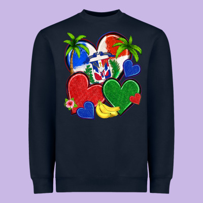 Dominican Repuclic Hearts Heavyweight Sweatshirt Designed By Nancycooperartshop