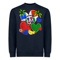 Navy dominican repuclic hearts Heavyweight Sweatshirt - NancyCooperArtShop