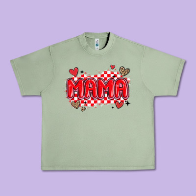 Valentine Mama Urban Heavy Tee Designed By Maliassmallbusiness