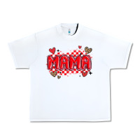 White valentine mama Urban Heavy Tee - MaliasSmallBusiness