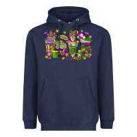 Navy Mardi Gras coffee cups Heavyweight Hoodie - HowdyJamesFarm