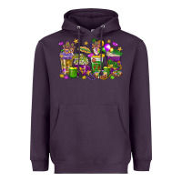 Plum Mardi Gras coffee cups Heavyweight Hoodie - HowdyJamesFarm