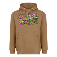 Toasted Coconut Mardi Gras coffee cups Heavyweight Hoodie - HowdyJamesFarm