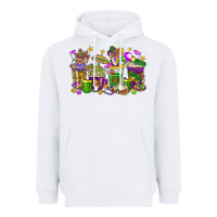 White Mardi Gras coffee cups Heavyweight Hoodie - HowdyJamesFarm