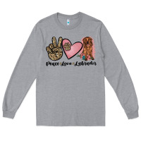 Heather Grey peace love labrador Long Sleeve Tee - JahusDesignShop