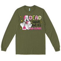 Army Green dead inside but it's christmas Long Sleeve Tee - MaliasSmallBusiness