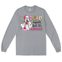 Heather Grey dead inside but it's christmas Long Sleeve Tee - MaliasSmallBusiness