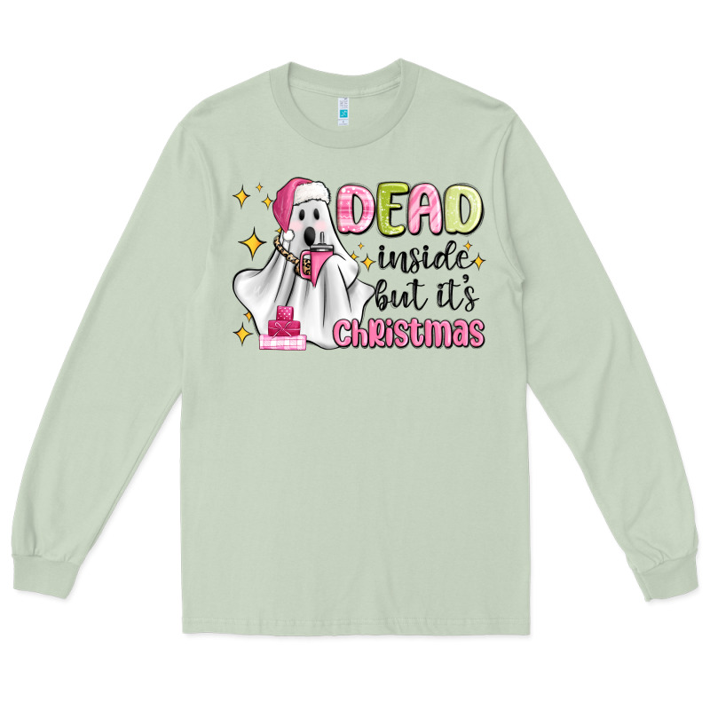 Dead Inside But It's Christmas Long Sleeve Tee by MaliasSmallBusiness | Teevron