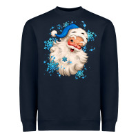 Navy winter christmas santa claus Heavyweight Sweatshirt - MaliasSmallBusiness