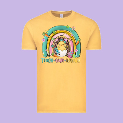 Teach Love Inspire Rainbow Vintage Tee Designed By Maliassmallbusiness