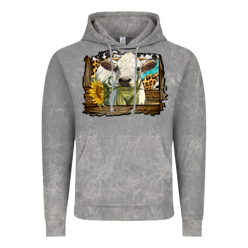 Charolais Heifer With Western Background Vintage Hoodie by LillyAllenDesigns | Teevron