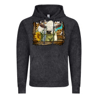 Vintage Black charolais heifer with western background Vintage Hoodie - LillyAllenDesigns
