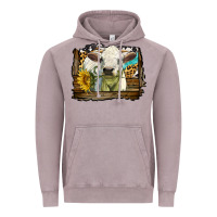 Vintage Zinc charolais heifer with western background Vintage Hoodie - LillyAllenDesigns