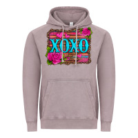 Xoxo Valentine's Day Pink Roses And Hearts Vintage Hoodie | Teevron