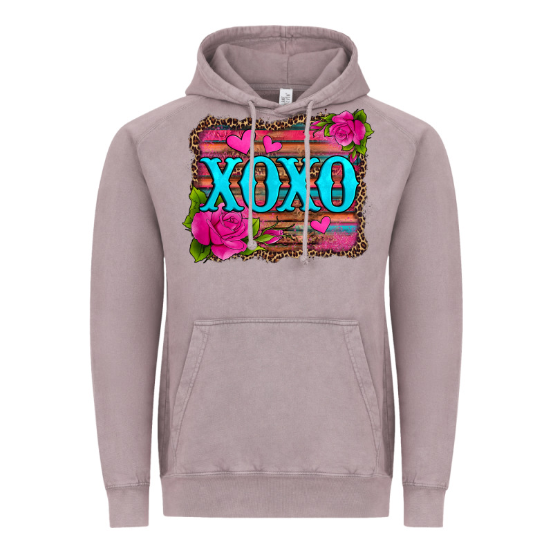 Xoxo Valentine's Day Pink Roses And Hearts Vintage Hoodie by Jasminsmagicworld | Teevron