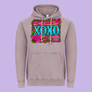 Xoxo Valentine's Day Pink Roses And Hearts Vintage Hoodie Designed By Jasminsmagicworld