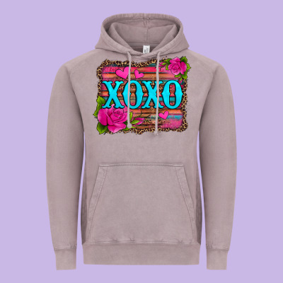 Xoxo Valentine's Day Pink Roses And Hearts Vintage Hoodie Designed By Jasminsmagicworld