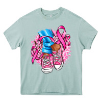 Arona cancer ribbon pink converse and flowers Heavy Core Tee - AdoDesignShop