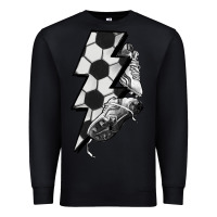 Black Lightning bolt Soccer Premium Sweatshirt - HowdyJamesFarm
