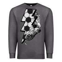 Charcoal Heather Lightning bolt Soccer Premium Sweatshirt - HowdyJamesFarm