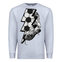 Heather Grey Lightning bolt Soccer Premium Sweatshirt - HowdyJamesFarm