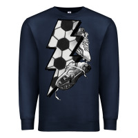 Navy Lightning bolt Soccer Premium Sweatshirt - HowdyJamesFarm