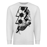 Oatmeal Heather Lightning bolt Soccer Premium Sweatshirt - HowdyJamesFarm