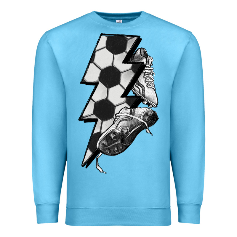 Lightning Bolt Soccer Premium Sweatshirt by HowdyJamesFarm | Teevron