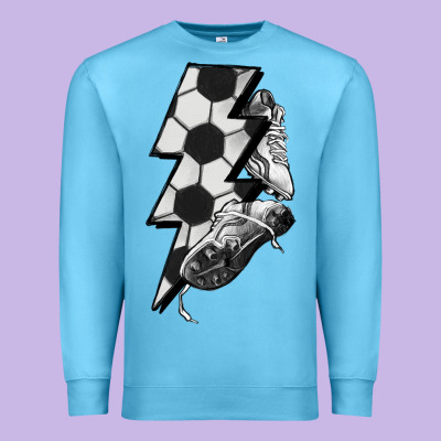 Lightning Bolt Soccer Premium Sweatshirt Designed By Howdyjamesfarm