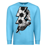 Ocean Blue Lightning bolt Soccer Premium Sweatshirt - HowdyJamesFarm