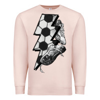 Pale Pink Lightning bolt Soccer Premium Sweatshirt - HowdyJamesFarm