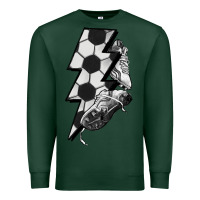 Sports Green Lightning bolt Soccer Premium Sweatshirt - HowdyJamesFarm