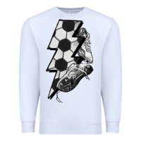 White Lightning bolt Soccer Premium Sweatshirt - HowdyJamesFarm