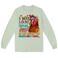 Matcha i may look calm but in my head i pecked you three Long Sleeve Tee - NancyCooperArtShop