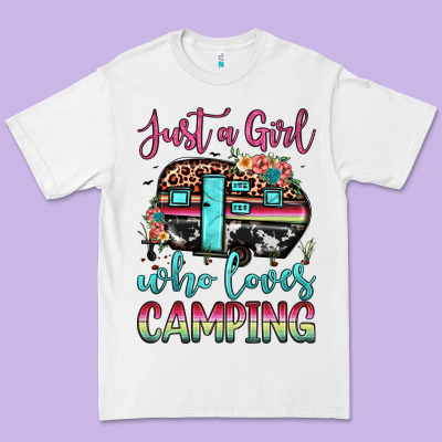 Just A Girl Who Loves Camping Premium Tee Designed By Jahusdesignshop