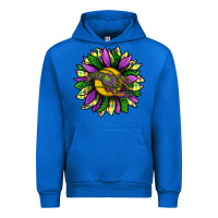 Cobalt Mardi Gras Sunflower With Crawfish Urban Hoodie - BundleAndBundleShop