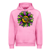 Fuchsia Pink Mardi Gras Sunflower With Crawfish Urban Hoodie - BundleAndBundleShop