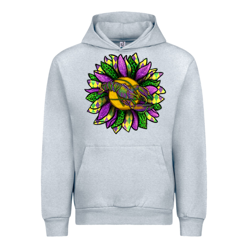 Mardi Gras Sunflower With Crawfish Urban Hoodie by BundleAndBundleShop | Teevron